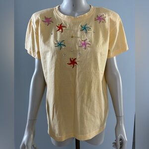 🆓 - 🥀 Donating Soon 🥀 - Vintage 80's Shoulder-Padded Starfish Shirt Size M - FWP